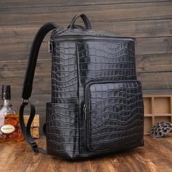 New Genuine Leather Backpack Men's Business Bag Handbag Student School Bag