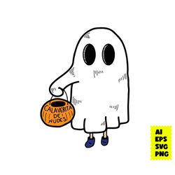 Boo Ghost Calaverita De Nudes Svg, Ghost Svg, Halloween Svg, Ai Digital File