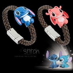 Stitch Brands Jewelry Bangle Bracelet Cartoon Lilo And Stitch Inspired Woven Bracelet for Women's Accessories