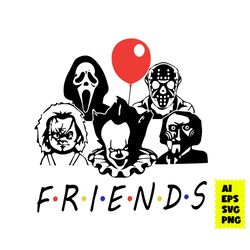Friends Horor Svg, Ghostface Svg, Friends Svg, Horror Movie Character Svg, Halloween Svg, Ai Digital File