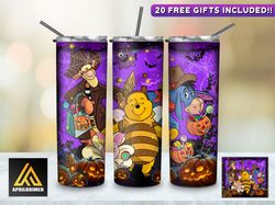 Halloween Cartoon Coffee Cup Tumbler, Straight Tapered Skinny Tumbler, Pumpkins Cartoon Sublimation Wrap Skinny Tumbler