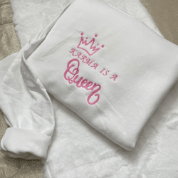 Karma Is A Queen Sweatshirt, Y2K Style Embroidered Crewneck Sweatshirt, Gift for Women