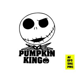 Jack Skellington Pumpkin King Svg, Jack Skellington Svg, Pumpkin Svg, Horror Movie Character Svg, Halloween Svg, Ai File