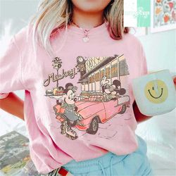 Vintage Mickey Cafe 50s Comfort Colors T-shirt, Family Walt DisneyWorld Shirt, Retro Disney Trip Shirt, Disneyland, Mick