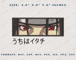 Itachi Embroidery Designs, Naruto Anime Embroidery Designs, Anime Character Embroidery Files, Instant Download