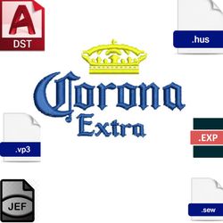 "Refreshing Vibes: Embroidered Corona Extra Logo Designs for Beer Enthusiasts"