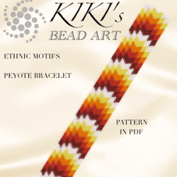 Ethnic motifs, arrows peyote bracelet pattern, peyote pattern design in PDF instant download