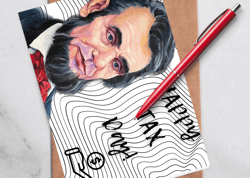 Happy Tax Day! A digital greeting card with the leader Abraham Lincoln.