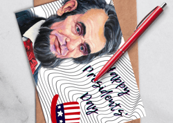 Happy Presidents' Day! A digital greeting card with the leader Abraham Lincoln.