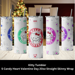 20 oz straight skinny Kitty tumbler design template for sublimation. The file can be resized to fits on any project