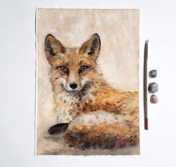 Original Oil Painting Fox