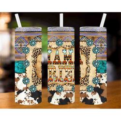 Mama Tried Tumbler Png, 20oz Skinny Tumbler Png ,Sublimation Designs, Cowhide Tumbler Png, Aztec, Gemstone Turquoise, Ma