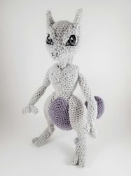 Mewtwo Amigurumi Pattern, Pokemon Anime Crochet Pattern, Handmade Crochet Amigurumi Doll, Crochet Doll PDF Pattern