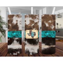 Cowhide Texas, 20oz Skinny Tumbler Sublimation Designs Cowhide Texas for Straight/Tapered Tumbler PNG File Digital Downl