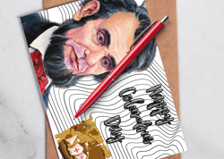 Happy Columbus Day. A digital greeting card with the leader Abraham Lincoln.