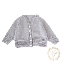 cardigan knitting pattern | baby cardigan | pdf knitting pattern | knit jacket for baby - 0-9 months - v6
