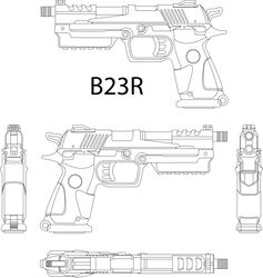 B23R GUN LINE ART VECTOR FILE Black white vector outline or line art file