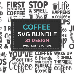 Coffee Lovers 31 SVG Bundle – DXF – EPS – PNG Files