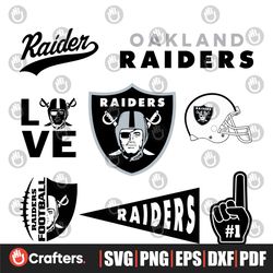 Oakland Raiders Football Bundle SVG, Design For Cricut, Silhouette, Cut Files Layered And Print And Cut, NFL Svg, Raide