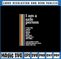 I Am a Safe Person Svg, LGBT Parade Svg, Anti Discrimination Png, Rainbow Sweat, Digital Download