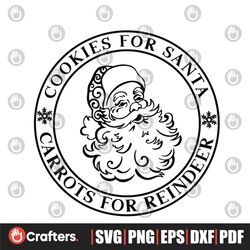 Cookies For Santa SVG, Christmas svg, Christmas Plate svg, Santa Cookie Plate Svg, Christmas Sign Svg