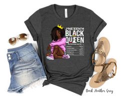 Juneteenth Queen Tee, Women's Juneteenth Shirt, Black Owned Clothing, Black Queen Nutritional Facts, Juneteenth His and