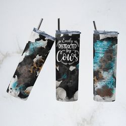 Just a Girl Tumbler, Just a Girl Who Loves Cows Straight wrap Skinny Tumbler, Girl Who Loves Sublimation Skinny Tumbler