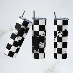 Checkered Flag Tumbler, Checkered Flag Straight Wrap Skinny Tumbler, Checkered Flag Sublimation Wrap Skinny Tumbler