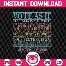 Vote as if Svg, Human Rights Png, LGBT Rights Svg, Womens Rights, Vote Gift, Equality Png, Digital Download