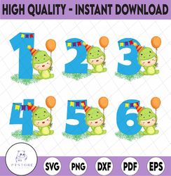 Dinosaur Birthday Party Numbers, Dinosaur t rex Numbers SVG, PNG for cricut,silhouette, Birthday Numbers