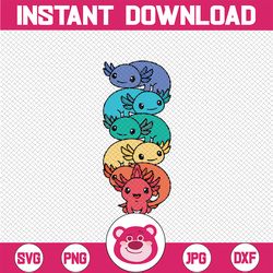 Gay Pride Axolotl Svg, LGBT Kawaii Axolotl Svg, Cute Anime Rainbow Png, Gay Pride LGBTQ Svg, Digital Download