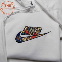 NIKE X Luffy Embroidered Sweatshirt, One Piece Anime Embroidered Sweatshirt, Anime Embroidered Crewneck, Anime Gift