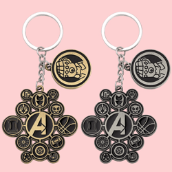 Marvel Avengers Logo Style Metal Pendant Keychains Thomas Captain America Super Hero Bag Key Chain