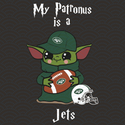 Baby Yoda My Patronus Is A Jets Svg, Sport Svg, New York Jets Svg, Baby Yoda New York