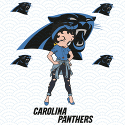 Betty Boop Carolina Panthers Svg, Sport Svg, Carolina Panthers Football Team Svg, Car