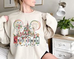 Retro Disneyland Christmas Sweatshirt, Mickey and Friends Christmas Sweatshirt,