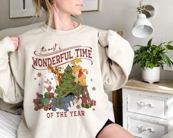 Winnie The Pooh Christmas Tree Sweatshirt, The Most Wonderful Time Of The Year W