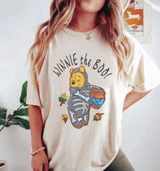 Winnie The Pooh Halloween Comfort Shirt, Pooh Skeleton Shirt, Pooh Trick Or Trea