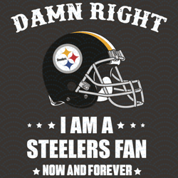 Damn Right I Am A Steelers Fan Now And Forever Svg, Sport Svg, Damn Right Svg, Pittsb