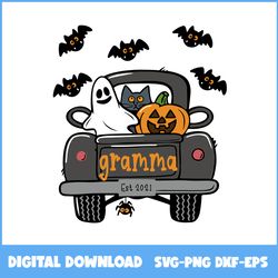 Gramma Truck Halloween Est 2021 Svg, Ghost Svg, Pumpkin Svg, Cartoon Halloween Svg, Halloween Svg, Ai Digital File