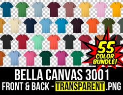 Bella Canvas 3001 Front and Back Mockup Bundle, T Shirt Mockup PNG, 3001C Transparent, Front and Back 3001, Mock Up Bund