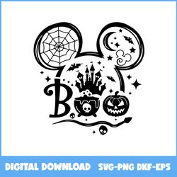 Halloween Boo Mickey Ear Svg, Mickey Mouse Svg, Disney Halloween Svg, Disney Svg, Halloween Svg, Ai Digital File