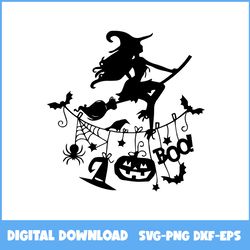 Halloween Boo Witch Svg, Witch Svg, Pumpkin Svg, Bat Svg, Cartoon Svg,  Halloween Svg, Ai Digital File