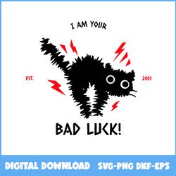 Halloween Decorous Cat Svg, Bad Luck Svg, Black Cat Svg, Cat Svg, Halloween Svg, Ai Digital File