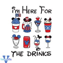 Mickey 4th Of July Im Here For The Drinks SVG Cutting File
