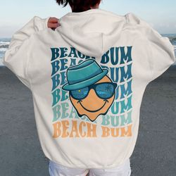 Beach Vibes Hoodie, Beach Bum Smiling Face T Shirt, Beach Shirts, Cute Summer Shirt,