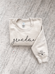 Grandma sweatshirt with grandchildren's names, sweatshirt with names on wrist, custom sweatshirt for grandma