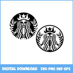 Halloween Starbucks Skeleton Witch Svg, Skeleton Witch Svg, Skeleton Svg, Witch Svg, Halloween Svg, Ai Digital File