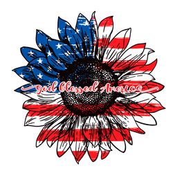 God Blessed America Patriotic Sunflower Svg, Independence Svg, Patriotic Sunflower, Independence Day Svg, American Sunfl