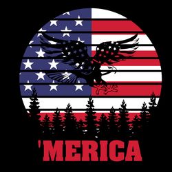 Merica Eagle Usa Flag Svg, Independence Svg, Merica Svg, American Eagle Svg, Usa Eagle Svg, Eagle American Flag, July 4t